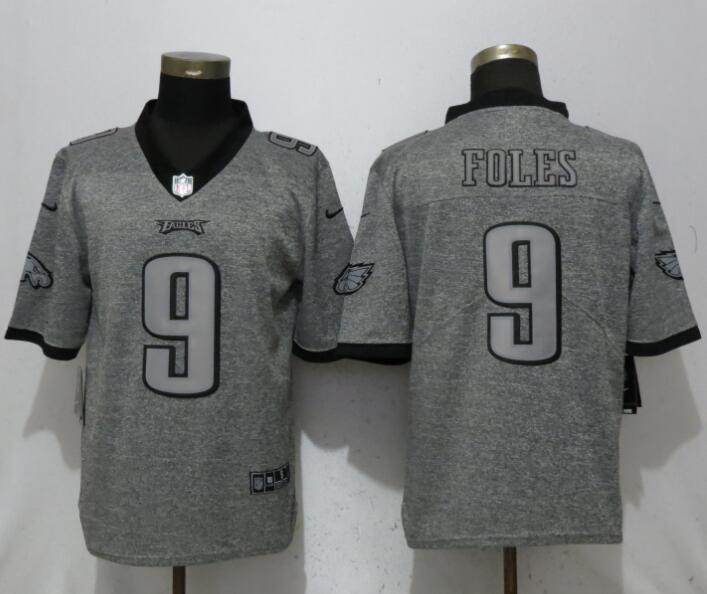 Men Philadelphia Eagles #9 Foles Gray Vapor Untouchable Stitched Gridiron Limited Nike NFL Jerseys